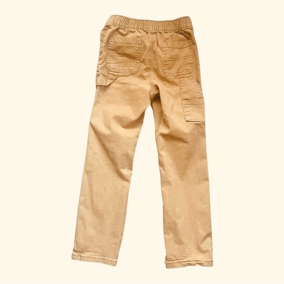 Old Navy casual straight canvas utility pants tan/ khaki boys 5 T pockets button - Picture 2 of 11